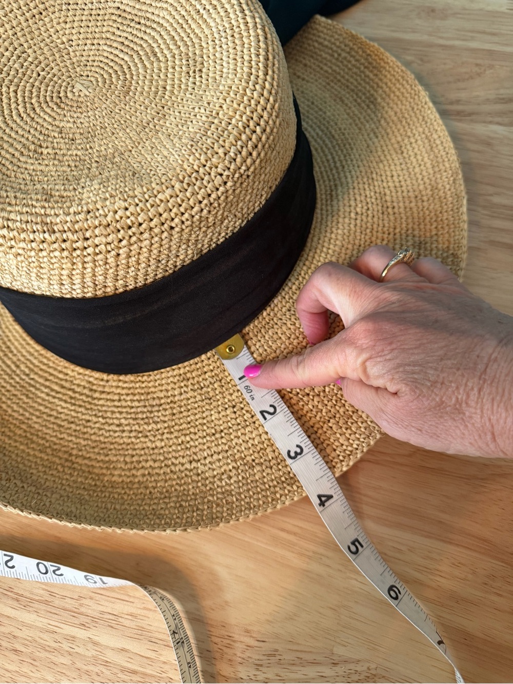 Scala Wide-Brim Straw Sun Hat with Black Scarf Accent - Picture 8 of 11